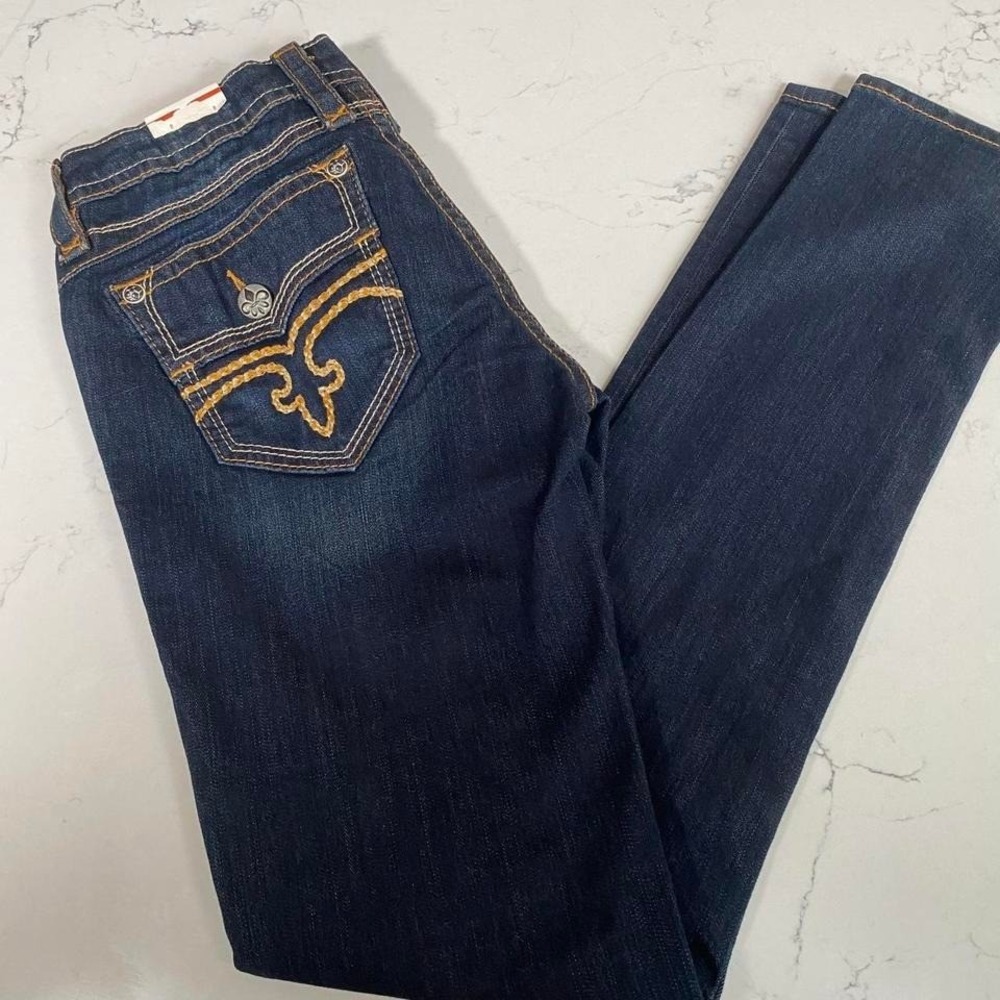 Rock‎ Revival Calli S200 Dark Wash Jeans 29x34 Thick Stitch Pockets NWT